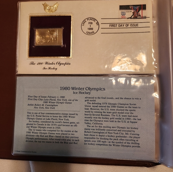 24k first day cover winter Olympics - Picture 1 of 2